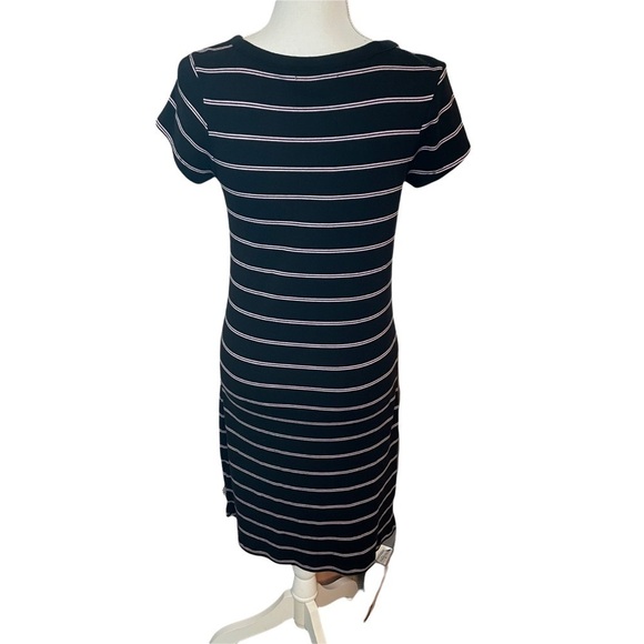 Vans Black with Pink Stripes Ally Stripe Cotton Midi Dress - Picture 9 of 15